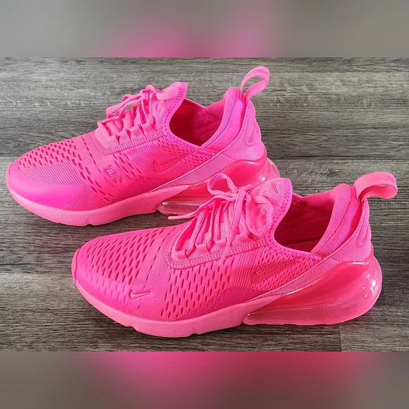 *NEAR NEW* Nike Airmax Air Max 270 Sz 8.5 Vibrant Neon Bright Hyper Triple Pink - Picture 3 of 12